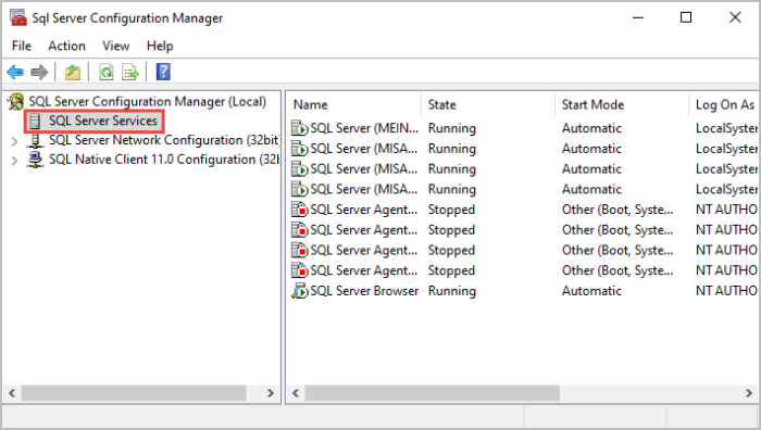 Restart lại SQL Server – SME2023