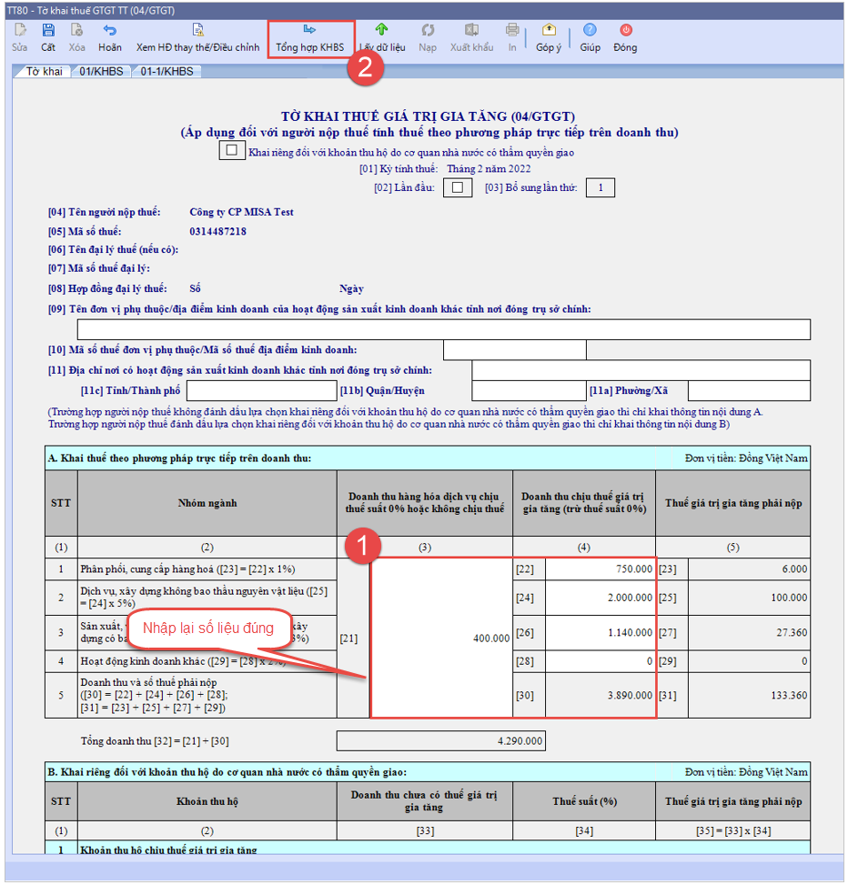 Thuế GTGT Trực Tiếp Trên Doanh Thu – SME2023