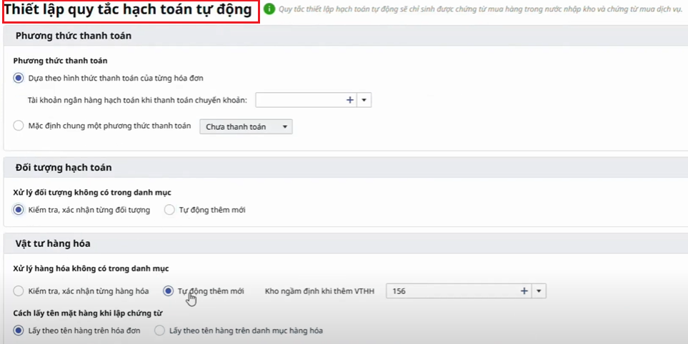 Tính năng hạch toán tự động trên phần mềm kế toán online MISA AMIS